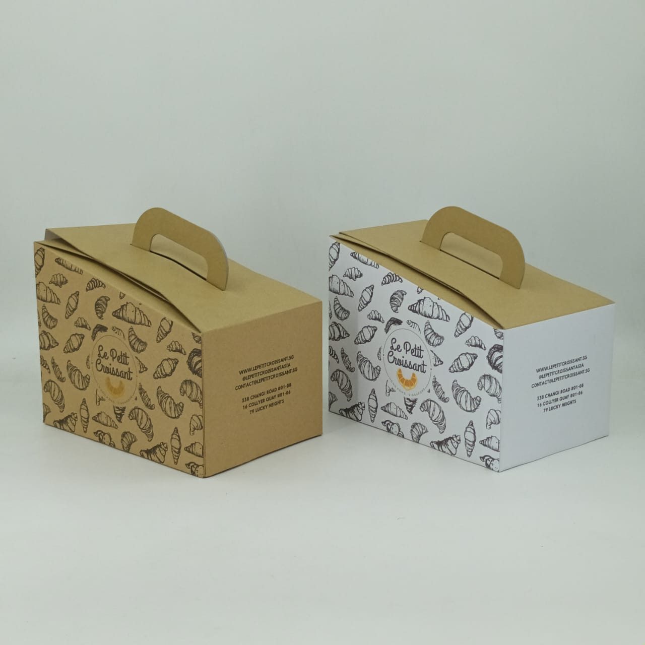 Kraft and white bag-in-box with dispensing tap
