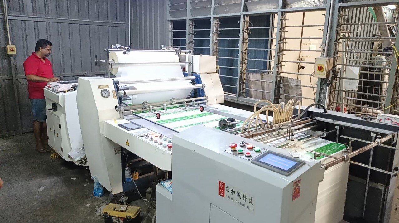 A FirstPack operator at the laminating and window-patching line