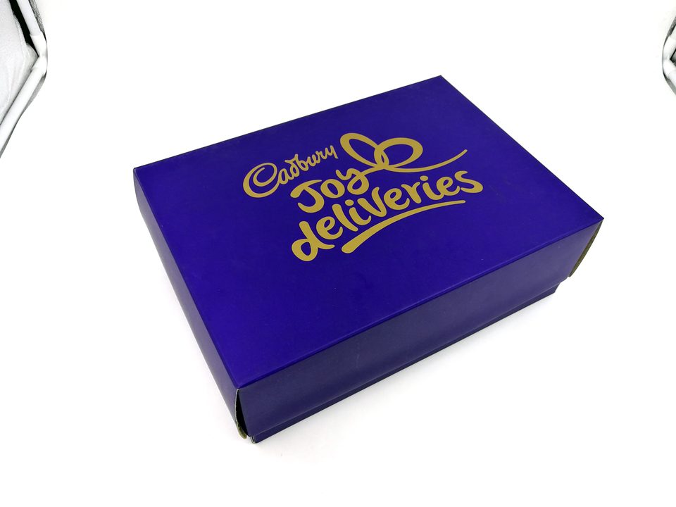 Cadbury Food Delicacies deep-purple litho carton