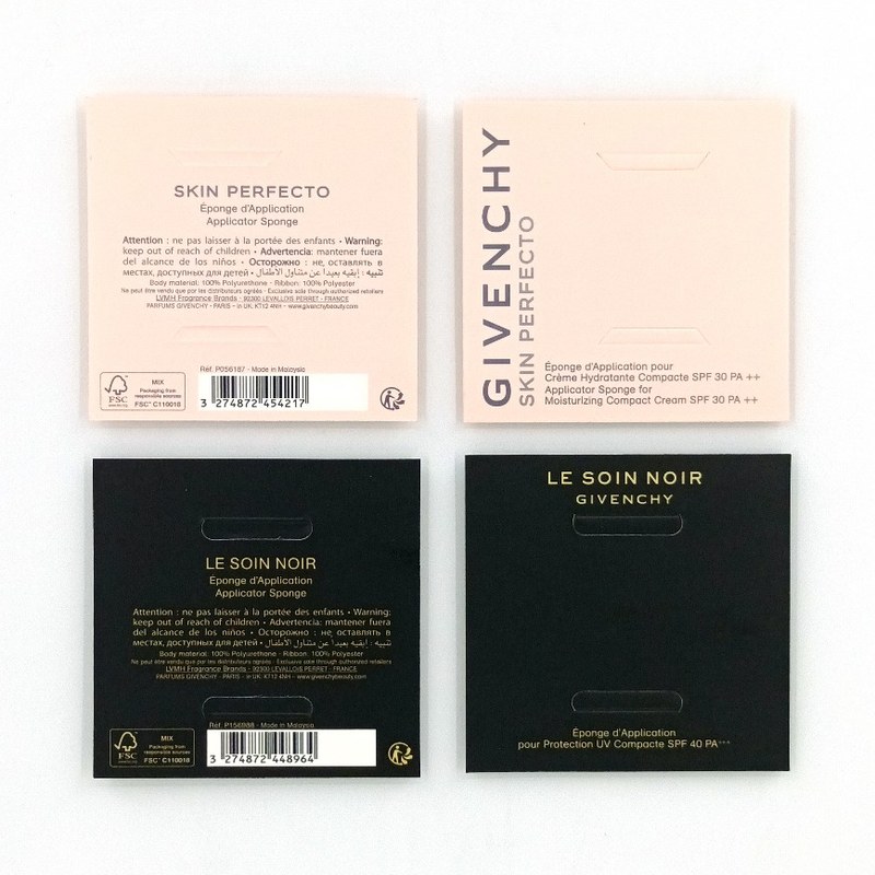 Givenchy — Skin Perfecto & Le Soin Noir applicator-sponge cards